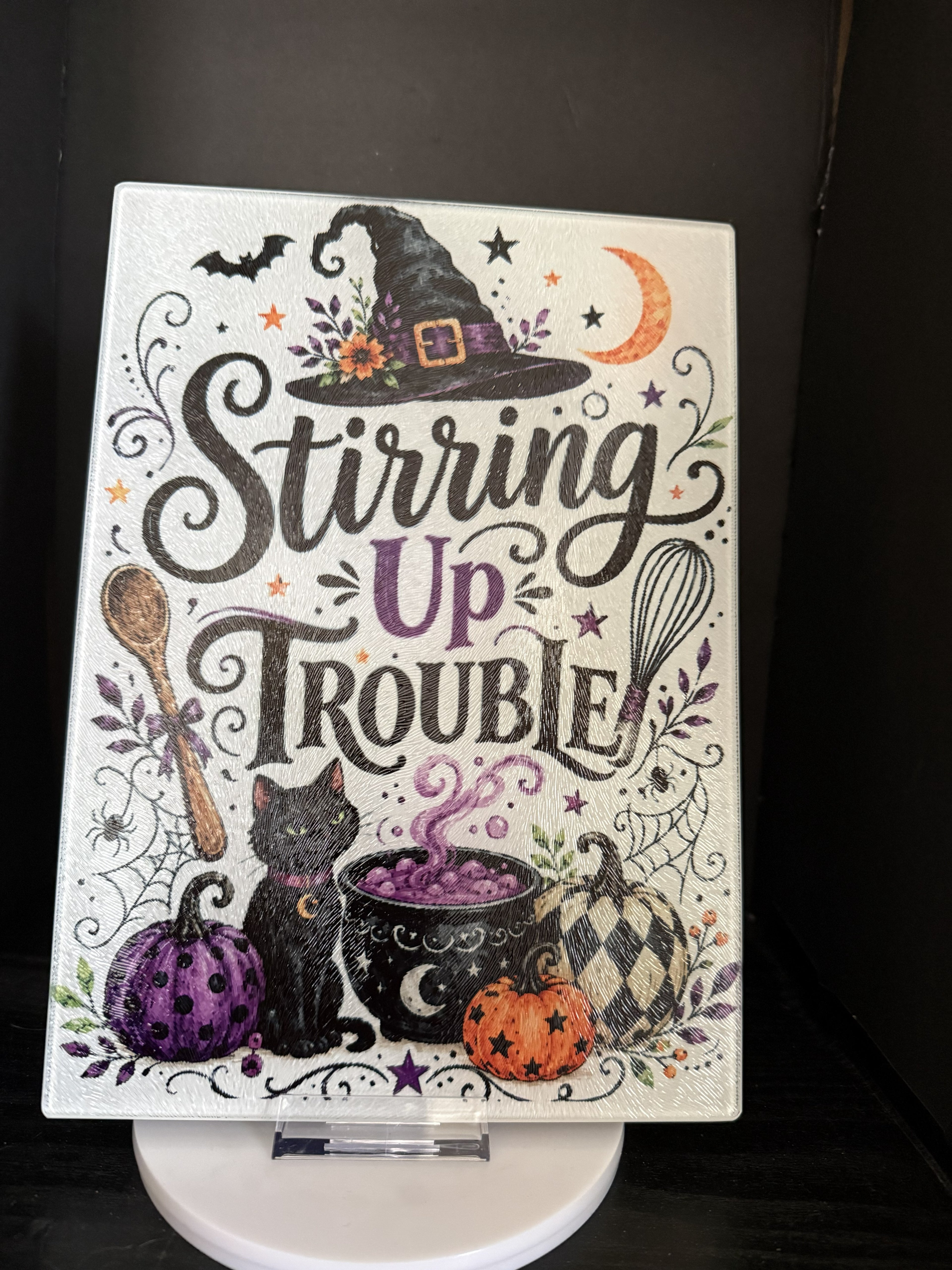 Stirring Up Trouble - 11"x7.87" Glass Cutting Board