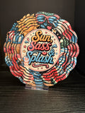 Sun, Sass & Splash - 8" Double Sided Wind Spinner