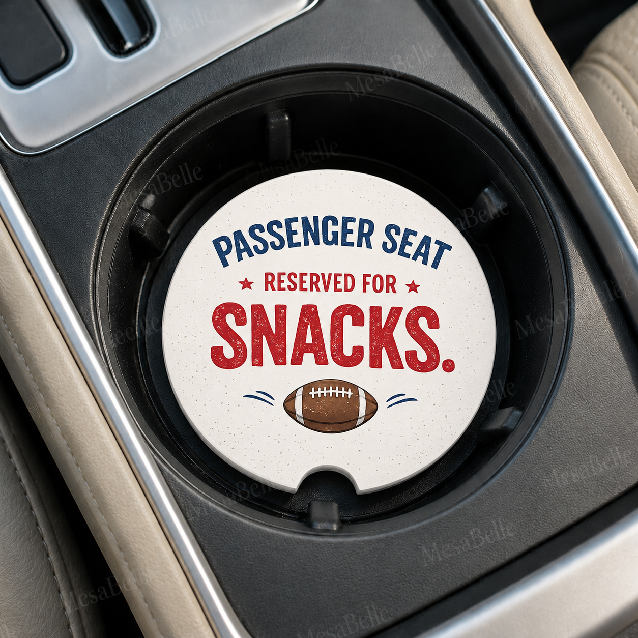 Passenger Seat Reserved for Snacks — Car Coaster