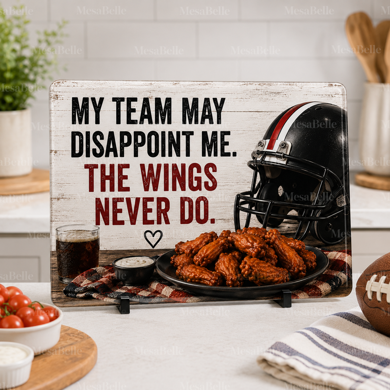 My Team May Disappoint Me. The Wings Never Do. — 11"x7.87" Glass Cutting Board