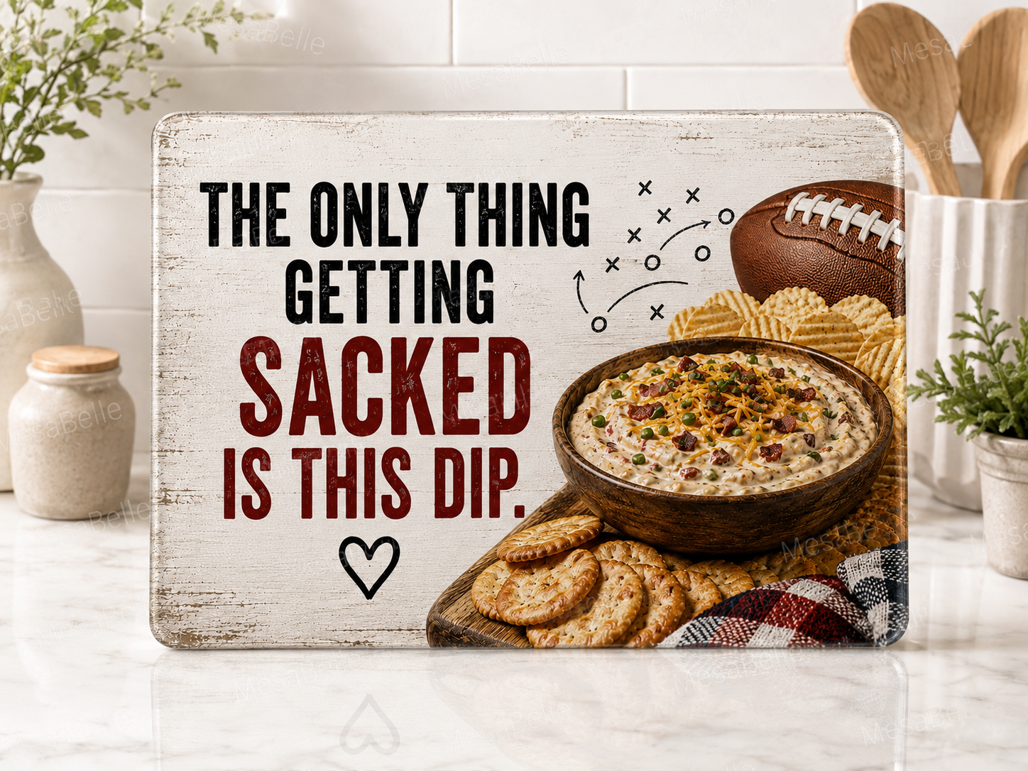 The Only Thing Getting Sacked Is This Dip — 11"x7.87" Glass Cutting Board