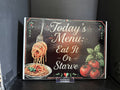 Today's Menu: Eat It or Starve - 11"x7.87" Glass Cutting Board