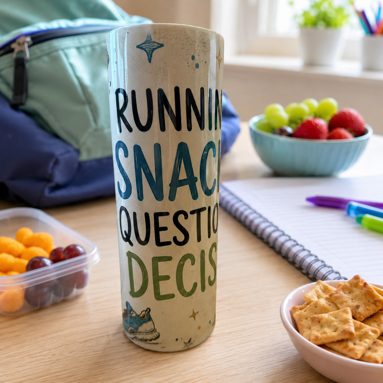 Running on Snacks and Questionable Decisions — 20oz Skinny Tumbler