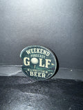 Car Coasters: Weekend Forecast — Golf with a Chance of Beer